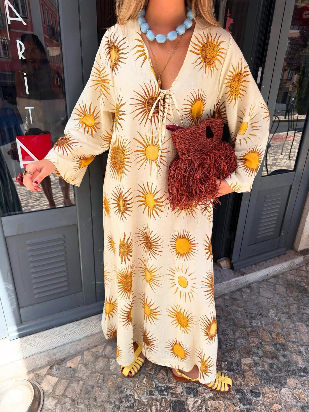 Sunflower Prints Elegant Maxi Dress