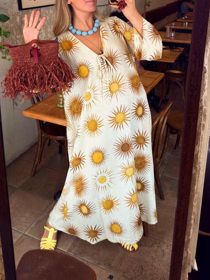 Sunflower Prints Elegant Maxi Dress
