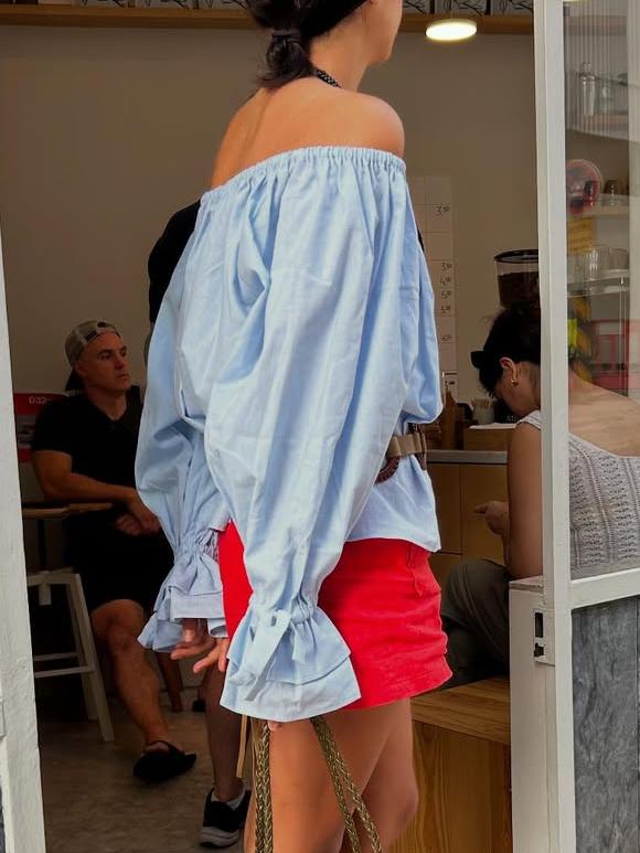 Chic Off - Shoulder Blue Blouse