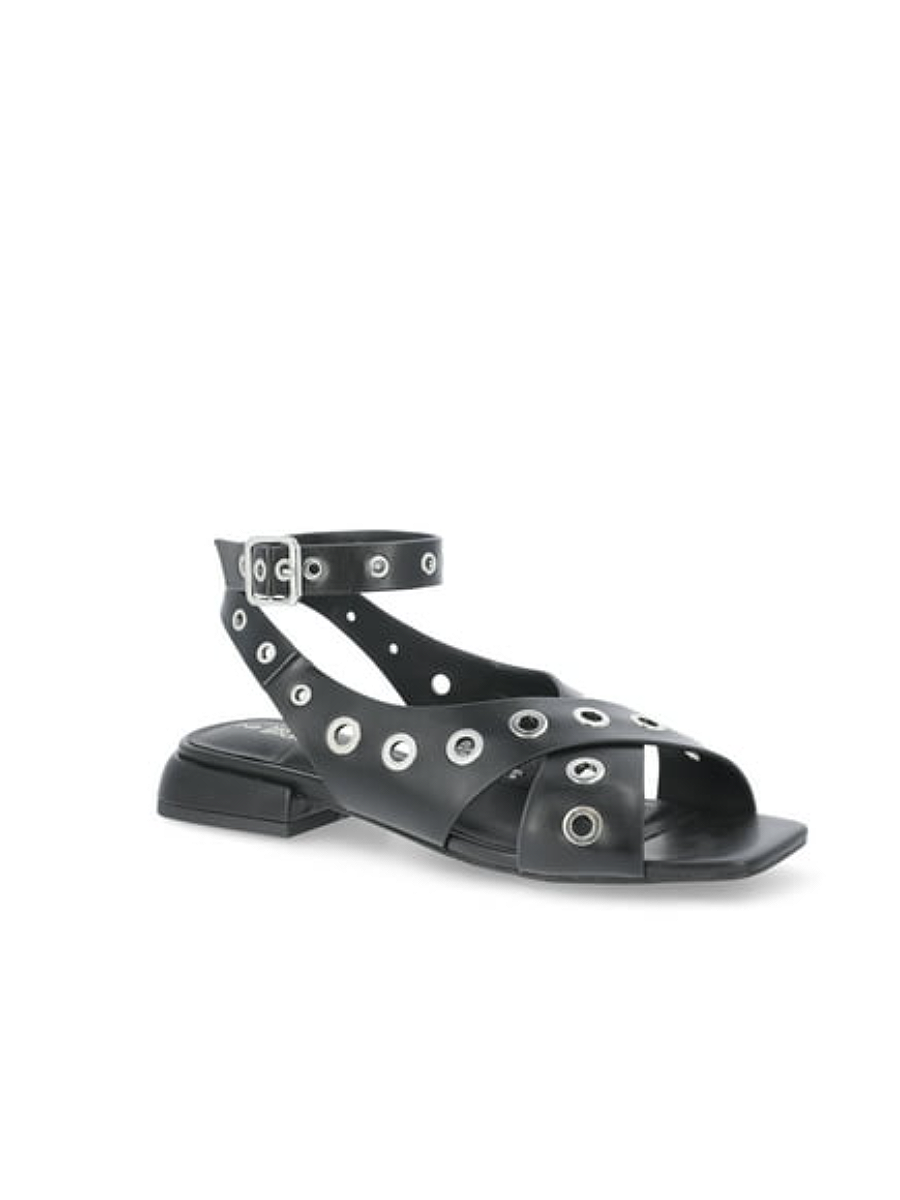 Square-toe Metal Eyelet Sandals