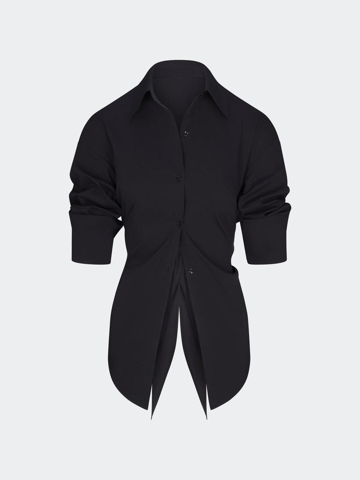 Stylish Open Back White Dress Shirt