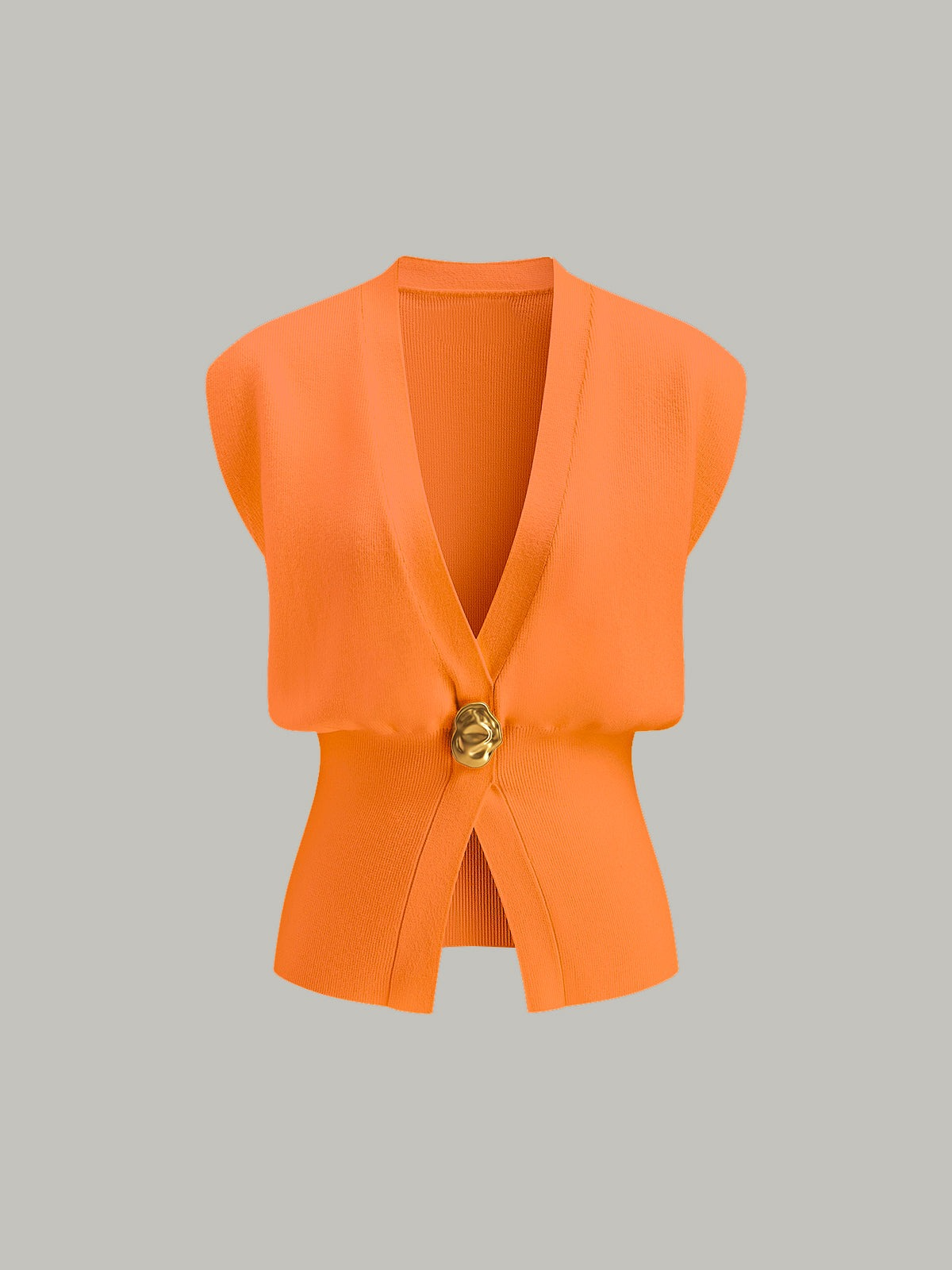Elegant Button Sleeveless Knit Vest