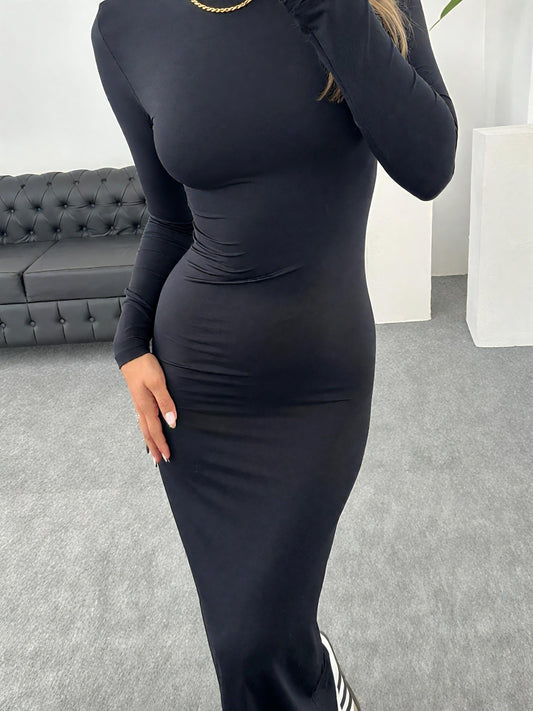 Stylish Black Bodycon Long Sleeves Dress
