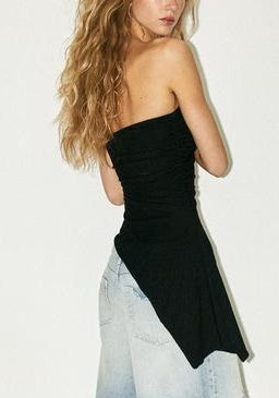 Y2K Asymmetric Hem Bustier Top