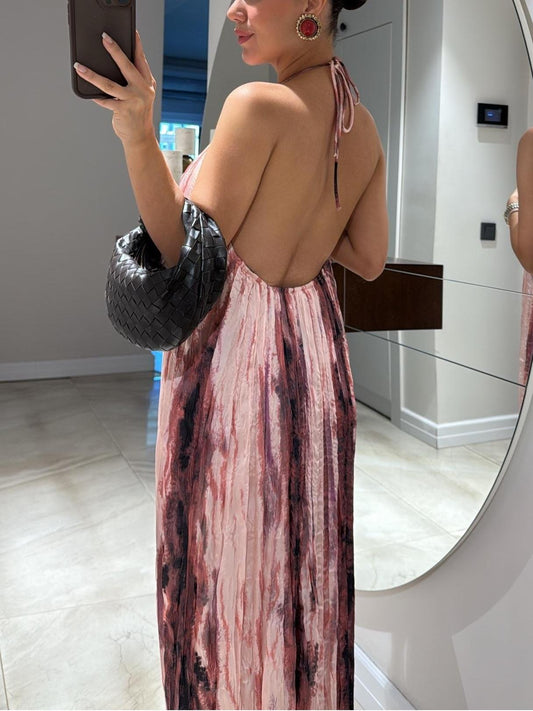 Elegant Halter - Neck Maxi Dress