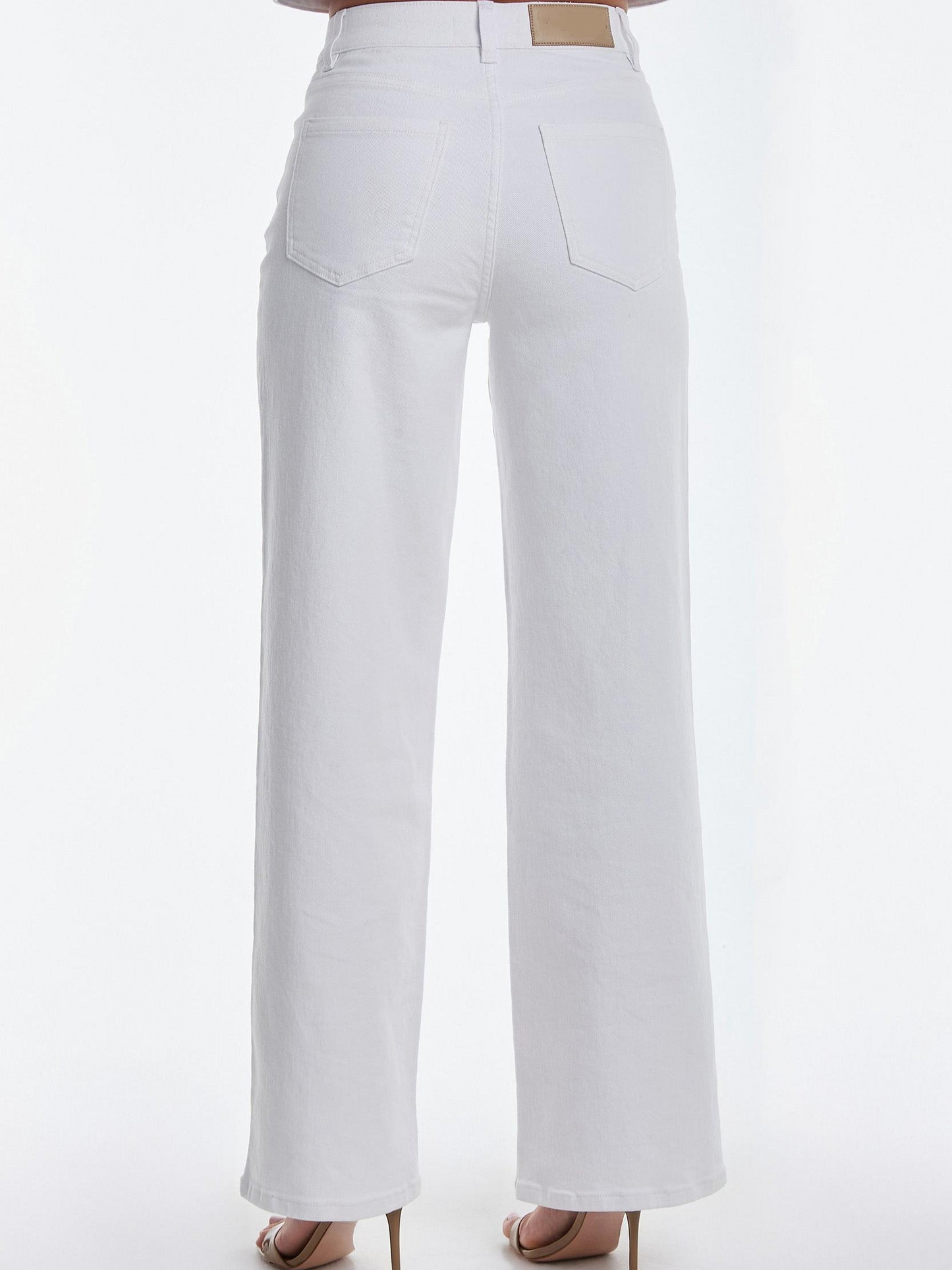 Embroidered Pearl Hollow-out Stretch Straight Pants