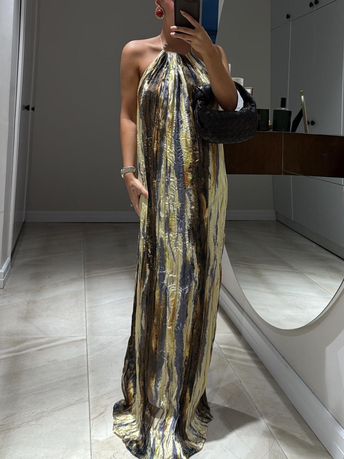 Elegant Halter - Neck Maxi Dress