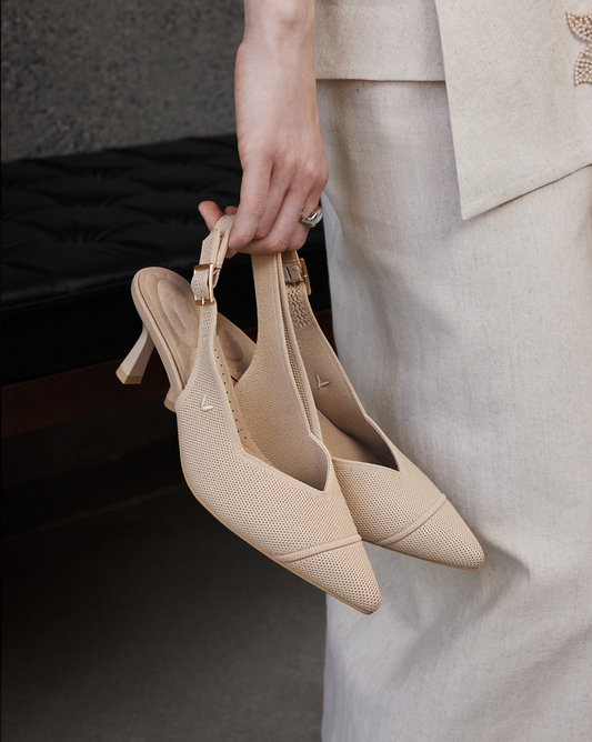 Pointed-Toe Slingback Sandals