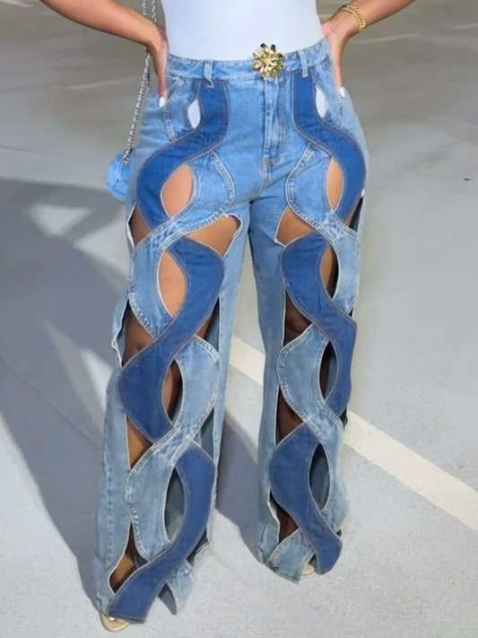 Hollowed Out Jeans