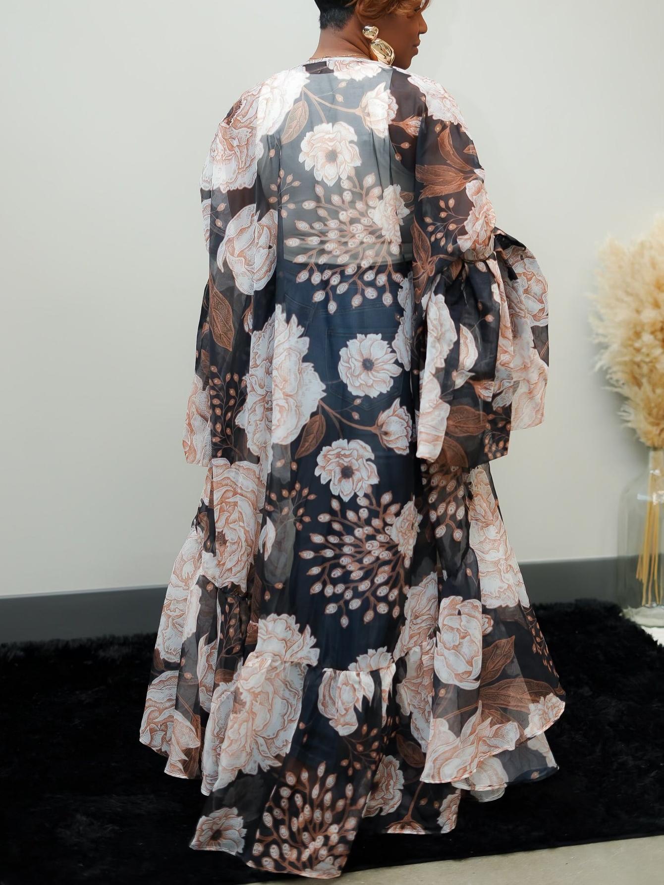Floral Print Kimono