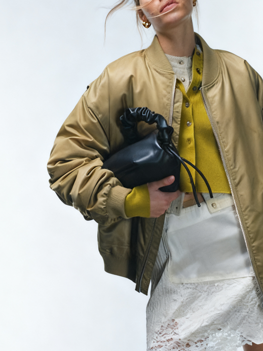 Oversized Khaki Bomber Jacket