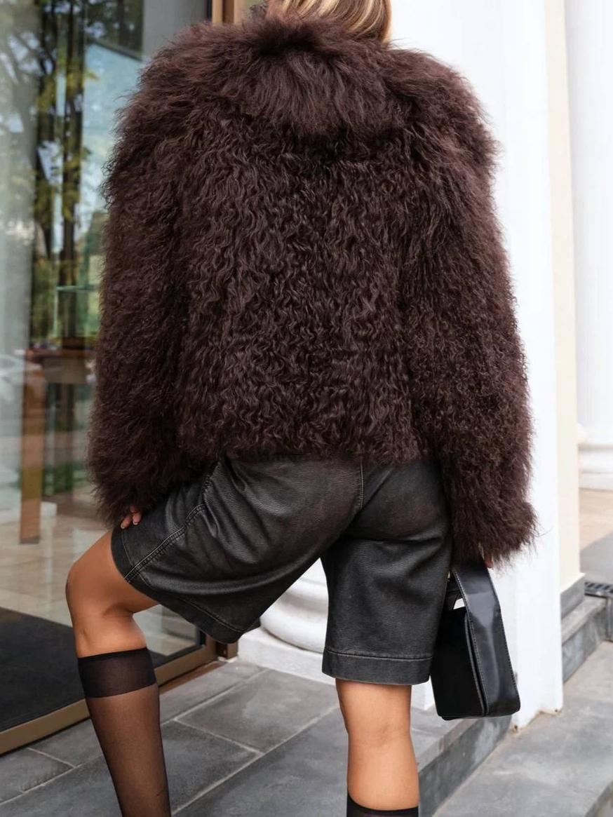 Winter Fashion Plush Faux Fur Short Coat