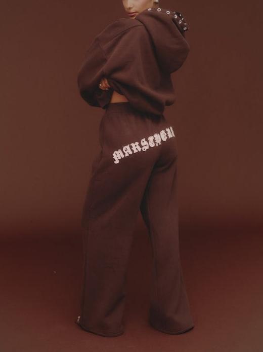 Stylish Brown Hooded Sweat Set