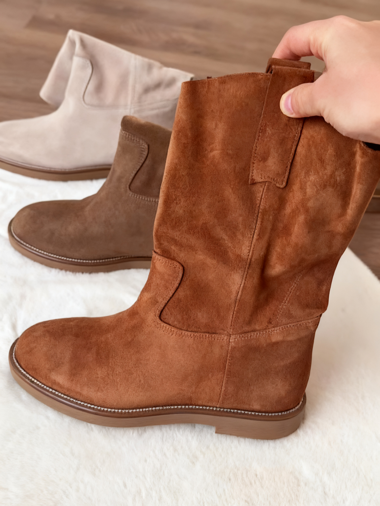 Comfortable Flat Frosted Leather Boots