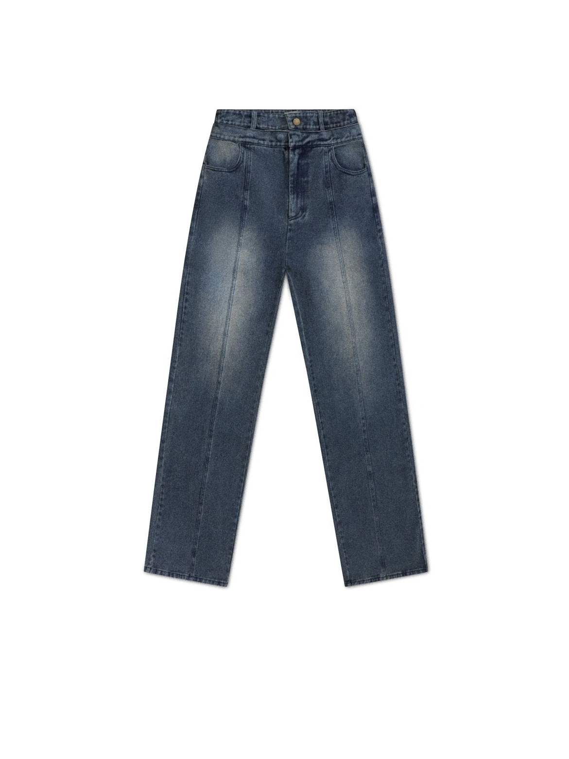 Vintage Washed High - Waisted Wide - Leg Jeans