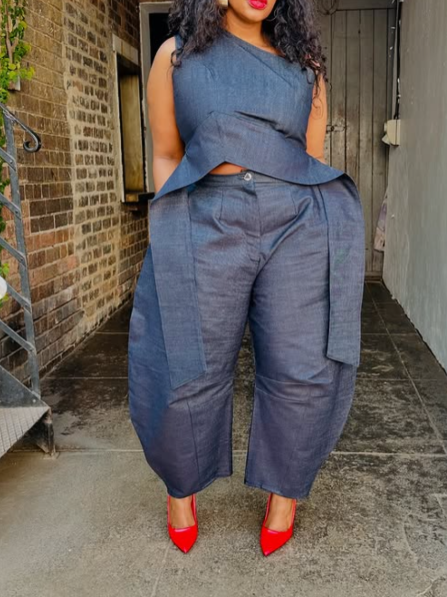 Shoulder Denim Suit