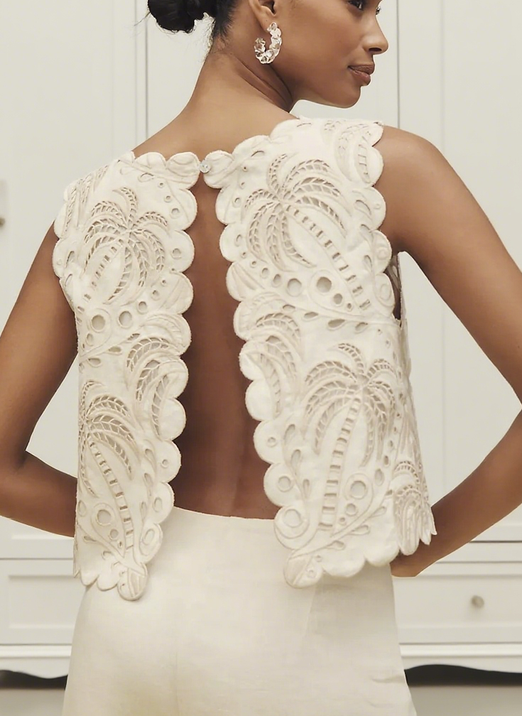 Elegant Open Back Sleeveless Crop Tank
