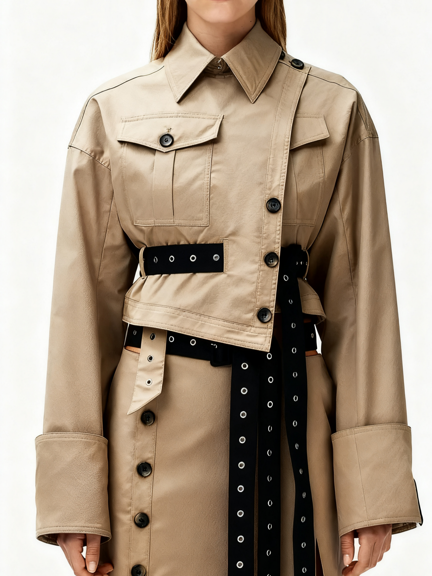 Contrast Button-Waist Coat