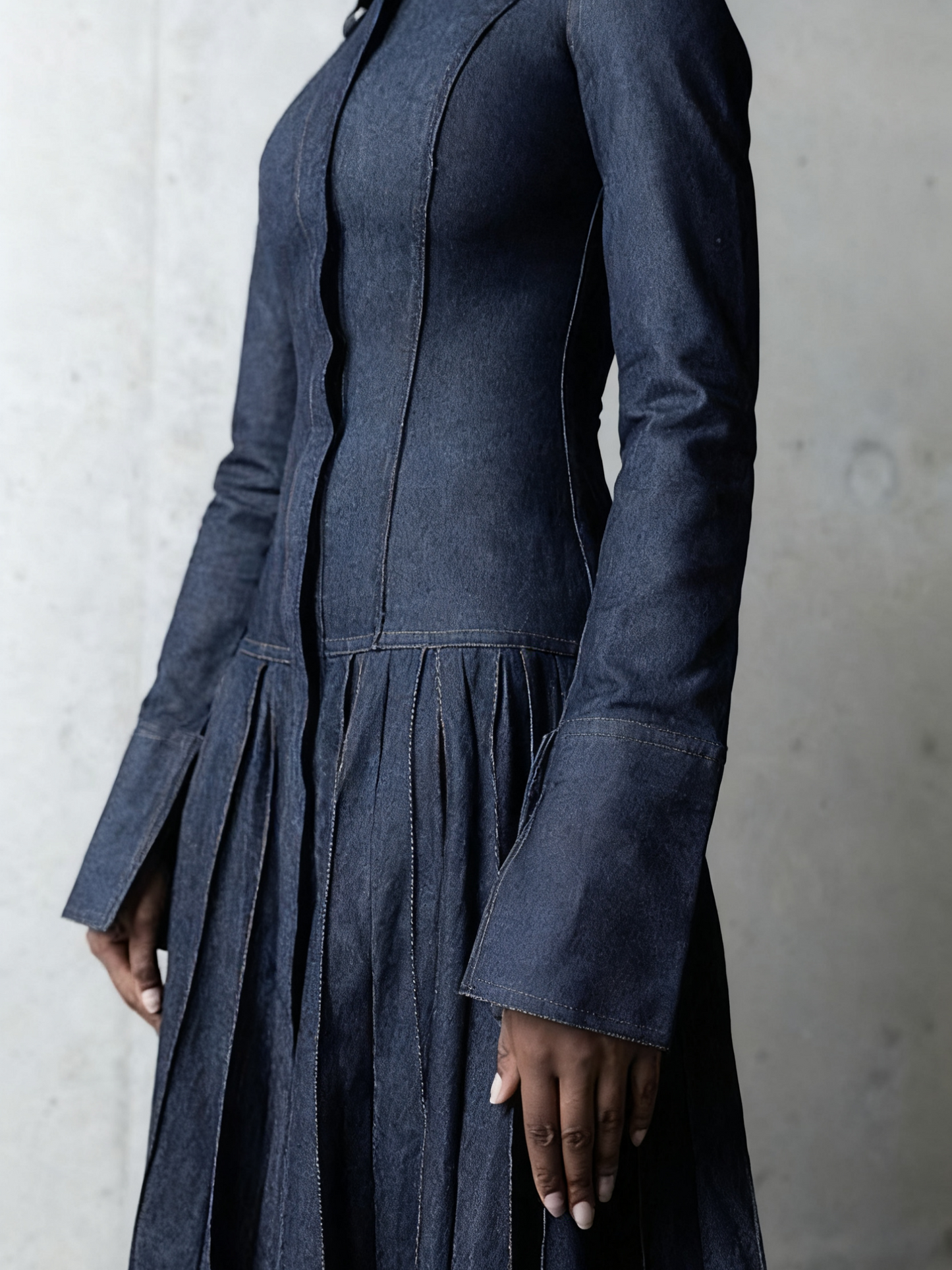 Stylish Long - length Denim Maxi Dress