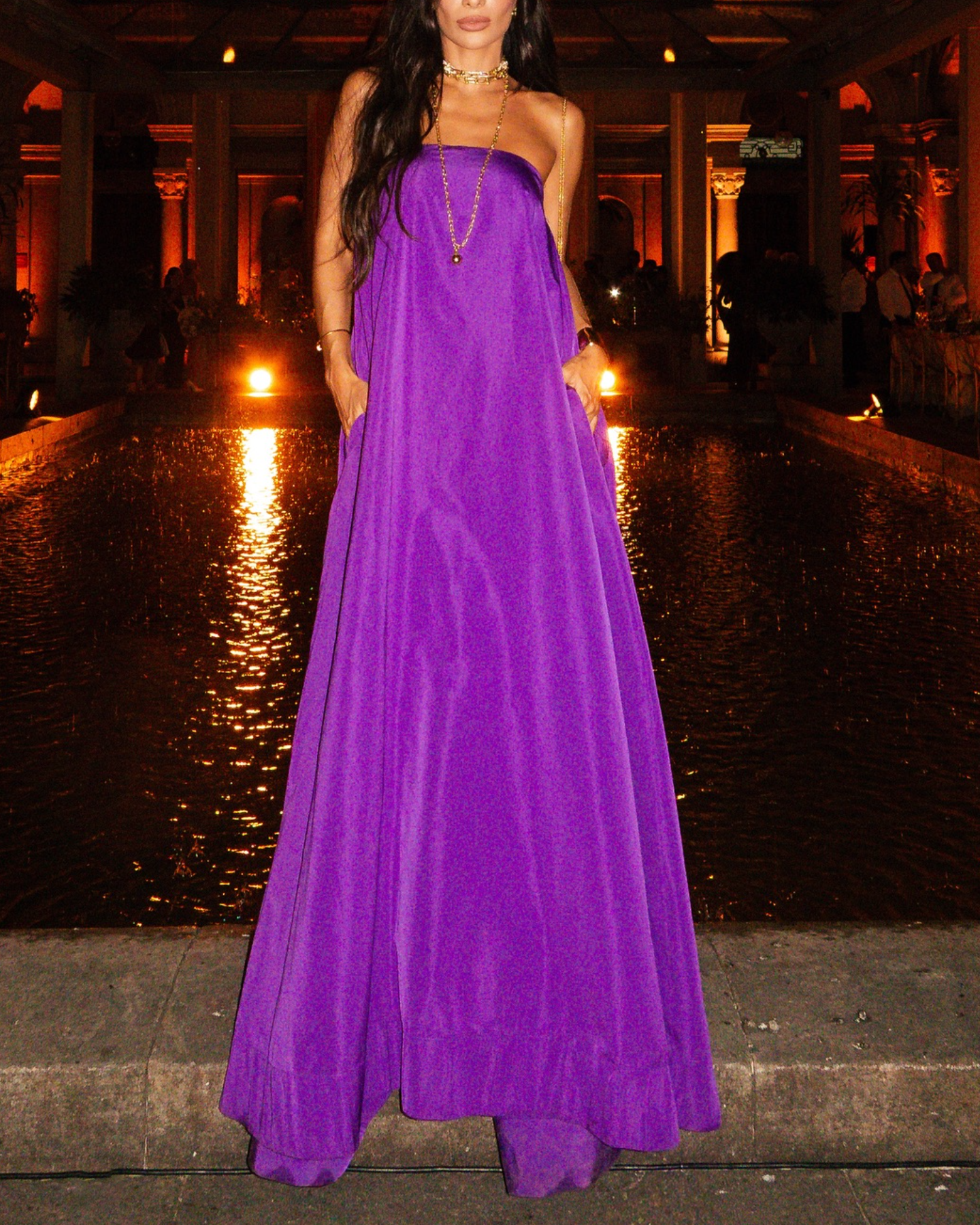 Royal Violet Strapless Maxi Dress