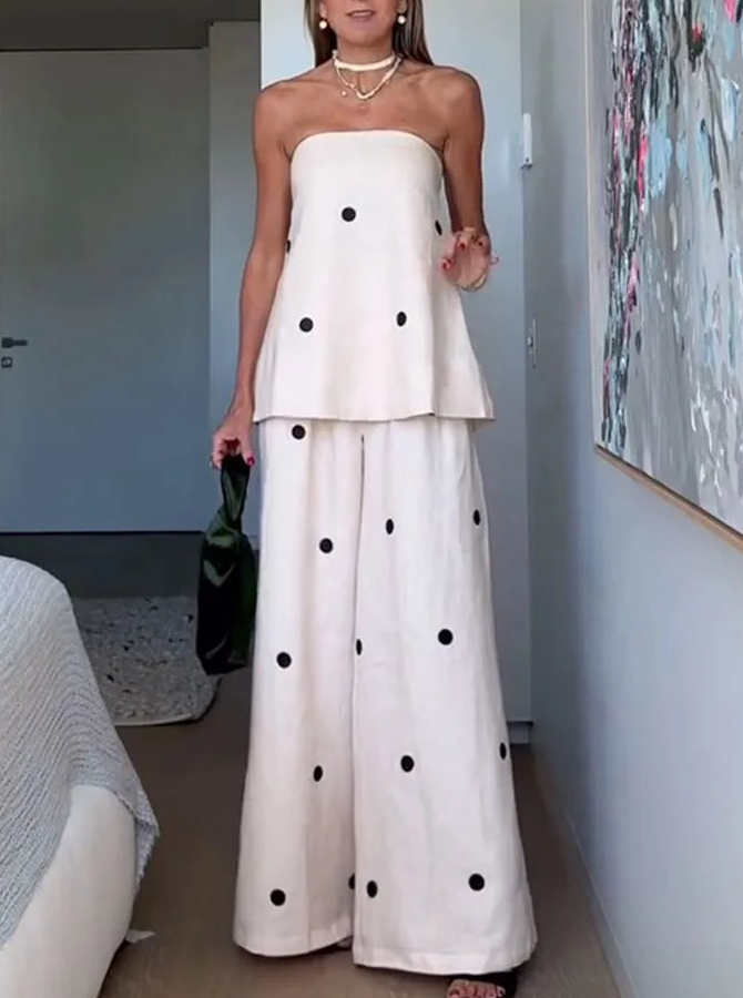 Chic Polka - dot Two Pieces Set