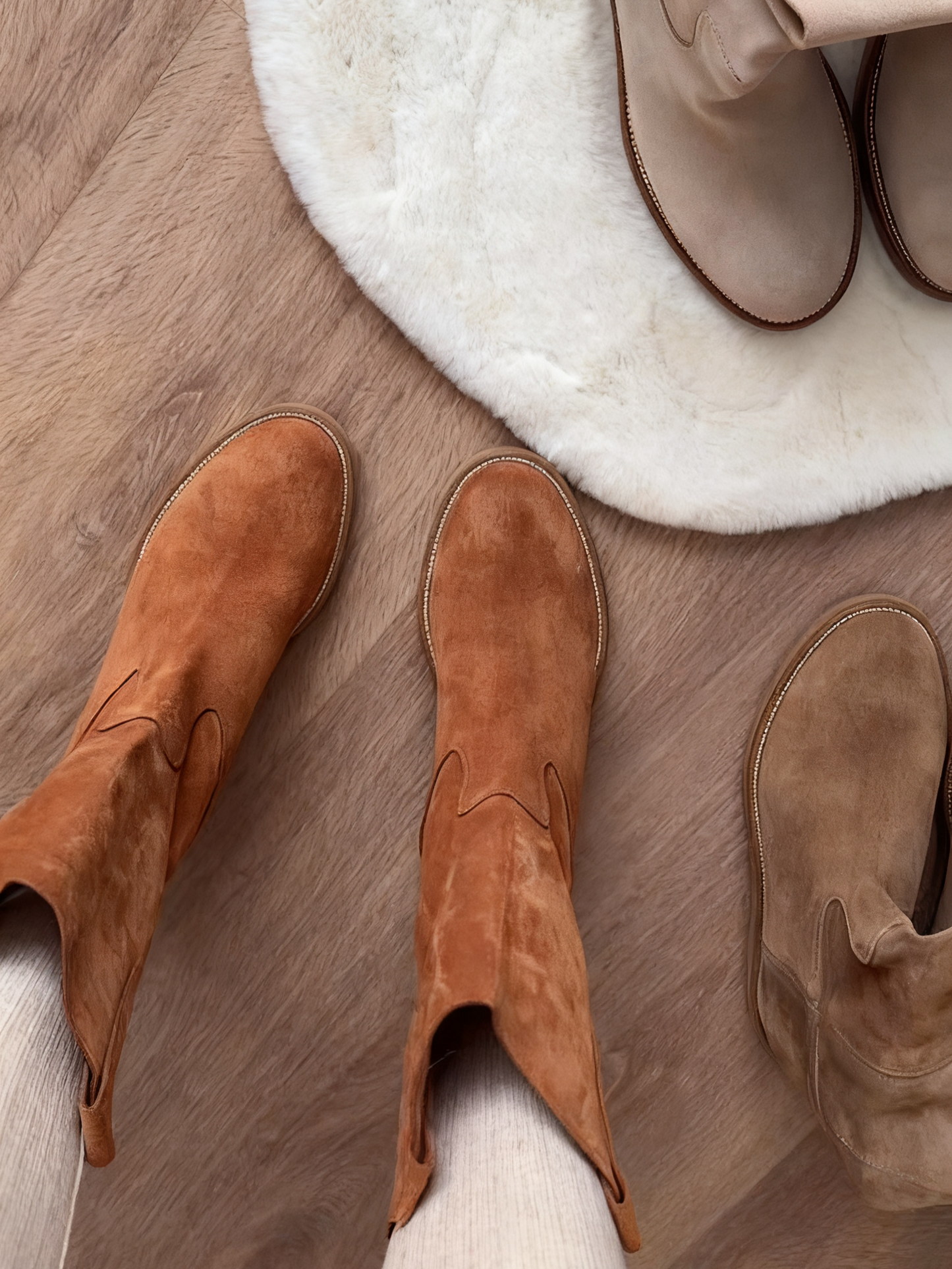 Comfortable Flat Frosted Leather Boots