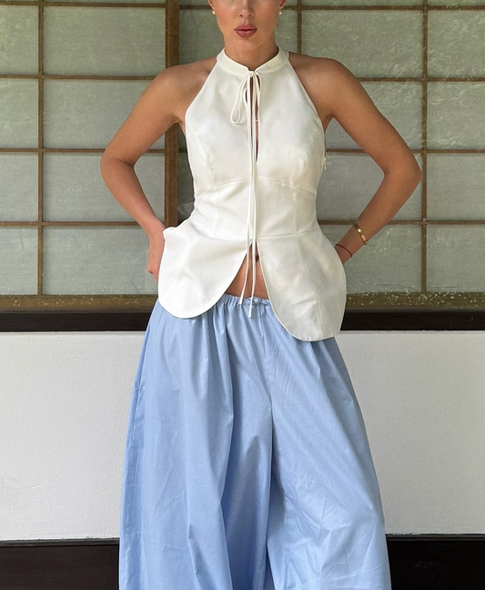 Elegant Sleeveless White Blouse