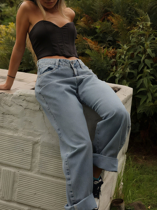 Stylish Women's Light Blue Denim Pants
