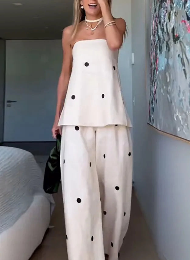 Chic Polka - dot Two Pieces Set