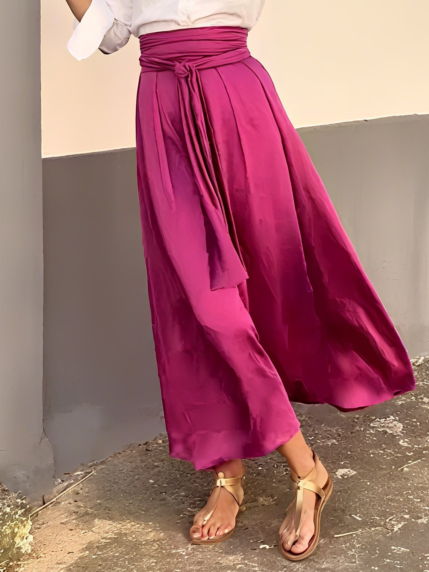 Elegant Pleated Maxi Skirt