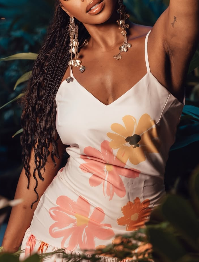 Floral Print Strappy Summer Maxi Dress