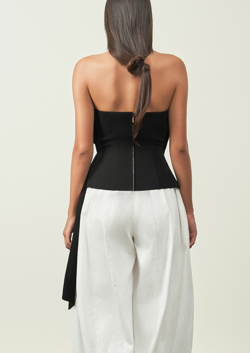 Mystic Black Asymmetrical Hem Tube Top
