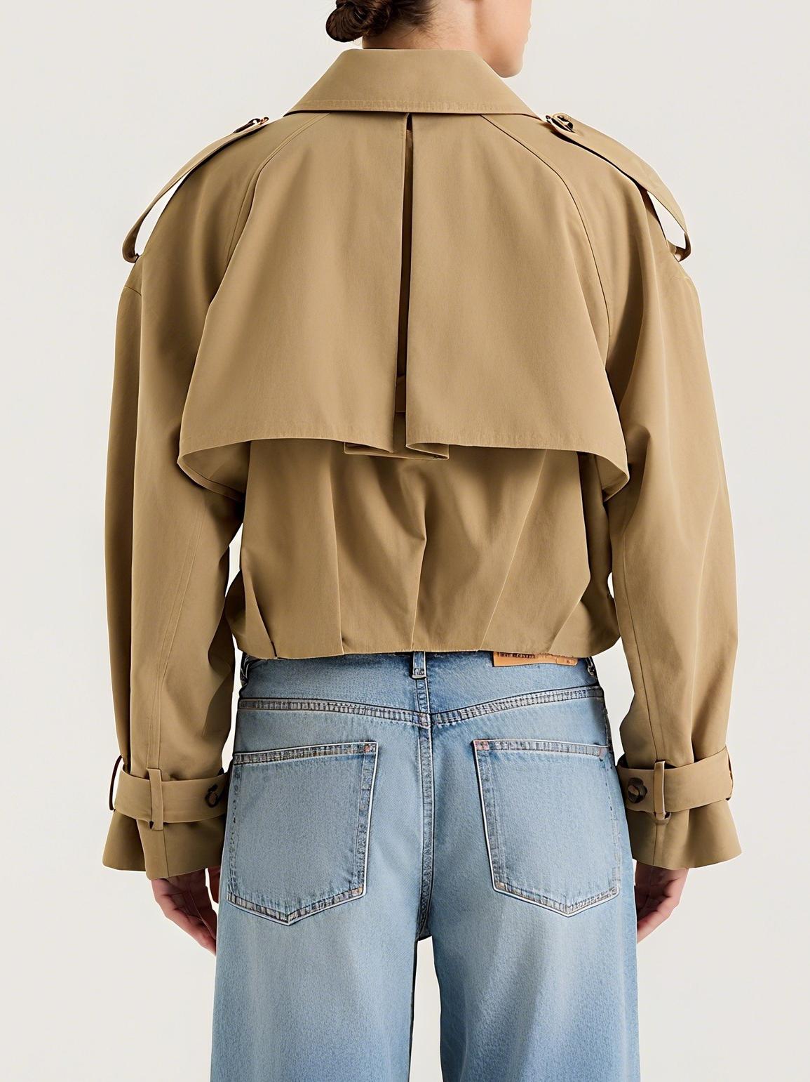 Stylish Khaki Cropped Jacket