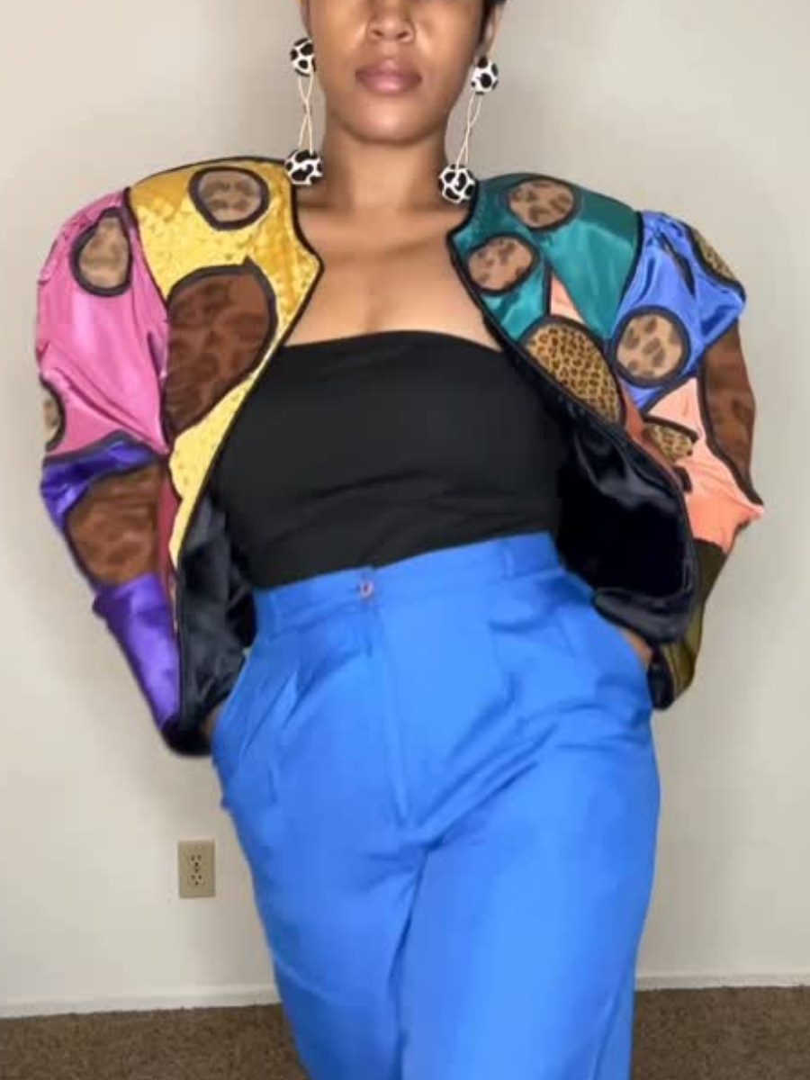 Vintage Contrast Short Coat