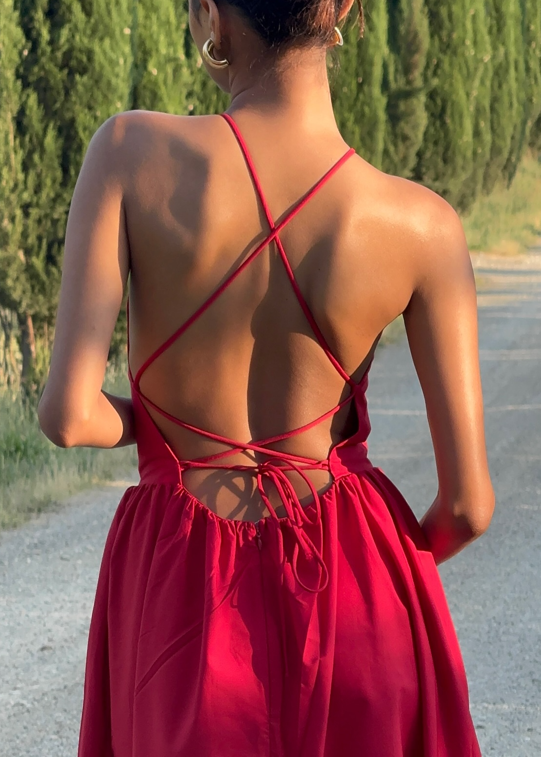 Flamingo Orange Halter Maxi Dress