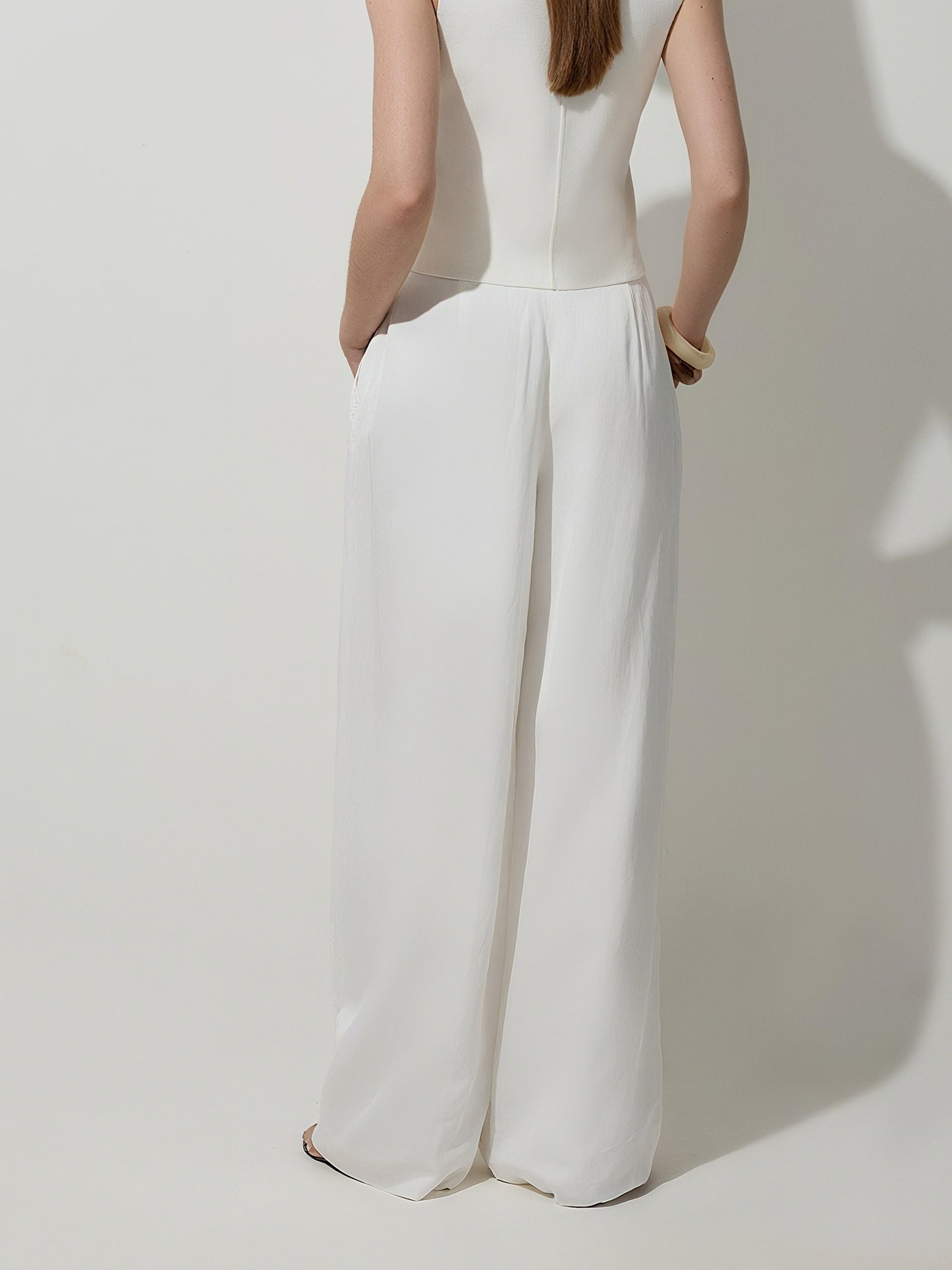 Viscose Linen Wide Leg Trouser