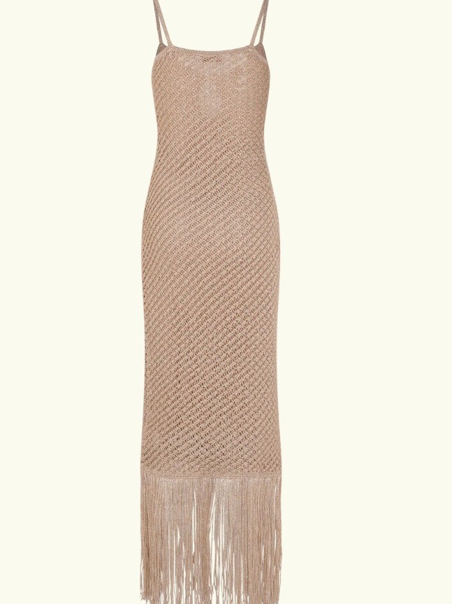 Elegant Fringe Hemline Knit Dress