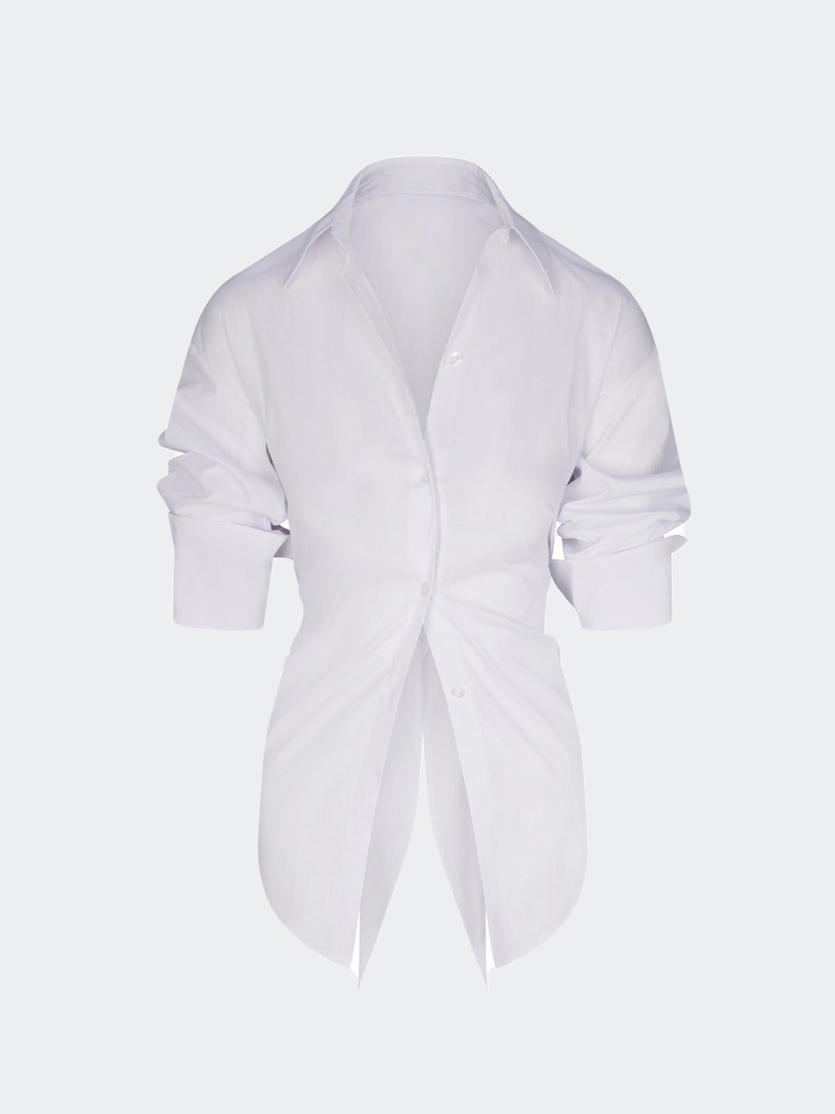Stylish Open Back White Dress Shirt