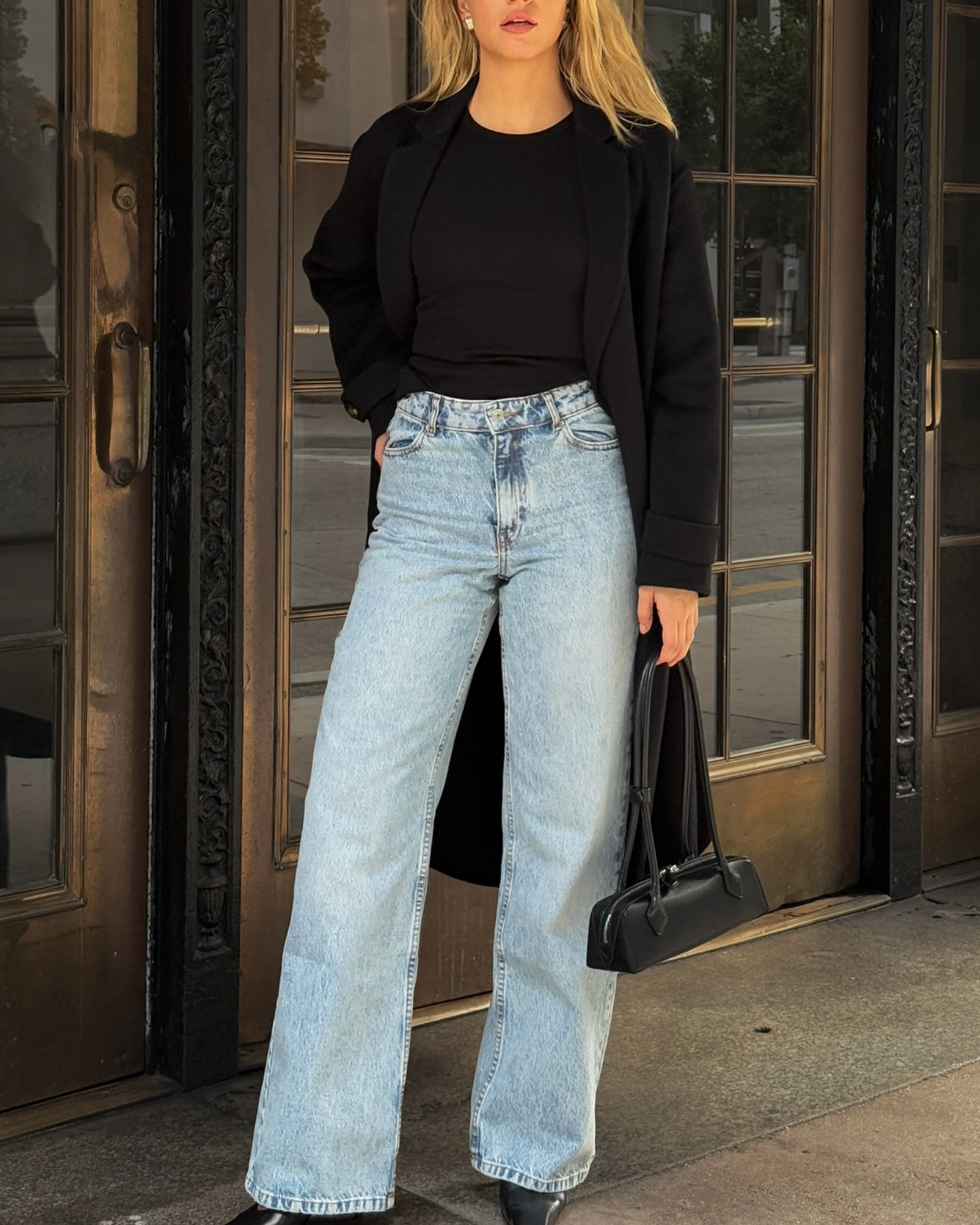 Elegant Black Oversized Cardigan