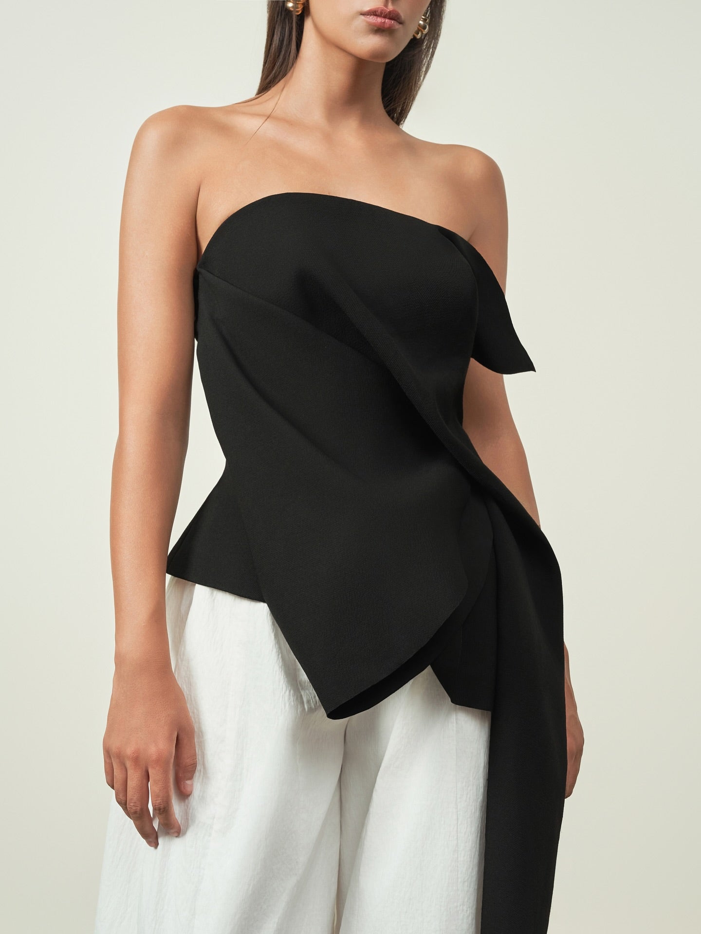 Mystic Black Asymmetrical Hem Tube Top