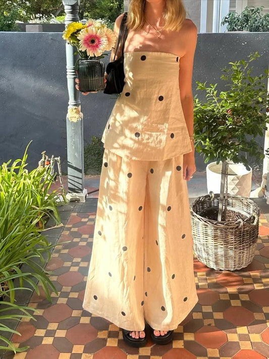 Chic Polka - dot Two Pieces Set