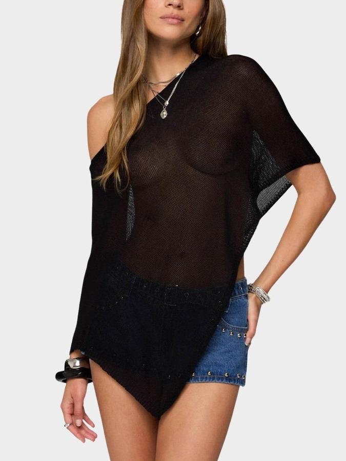 Asymmetric Knit Poncho