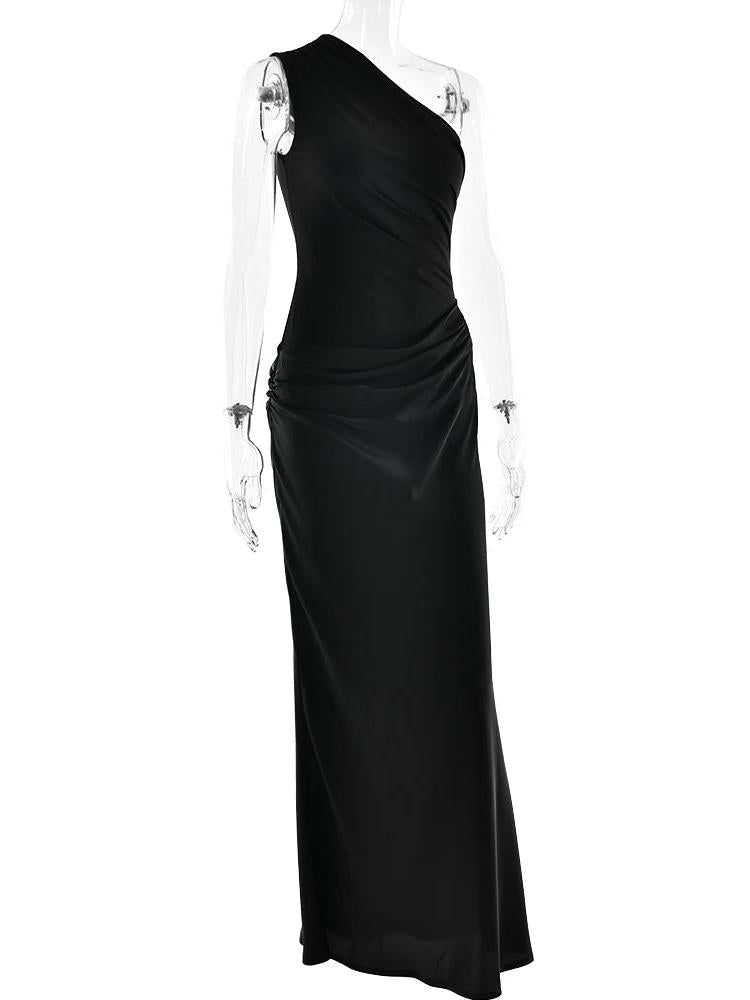 Elegant One - Shoulder Satin Gown