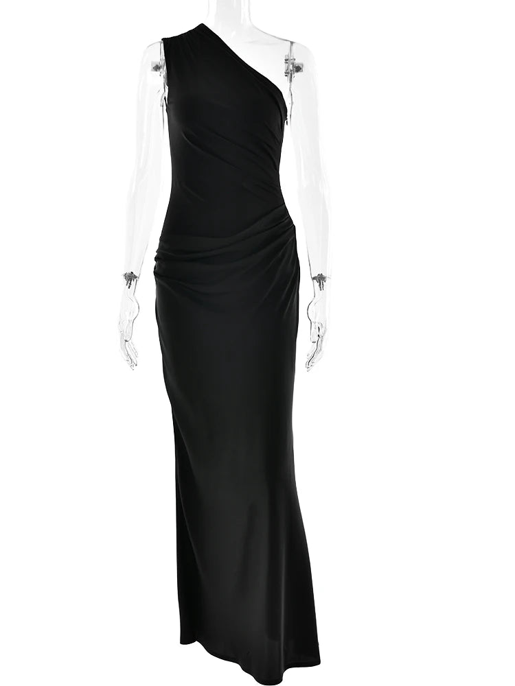 Elegant One - Shoulder Satin Gown