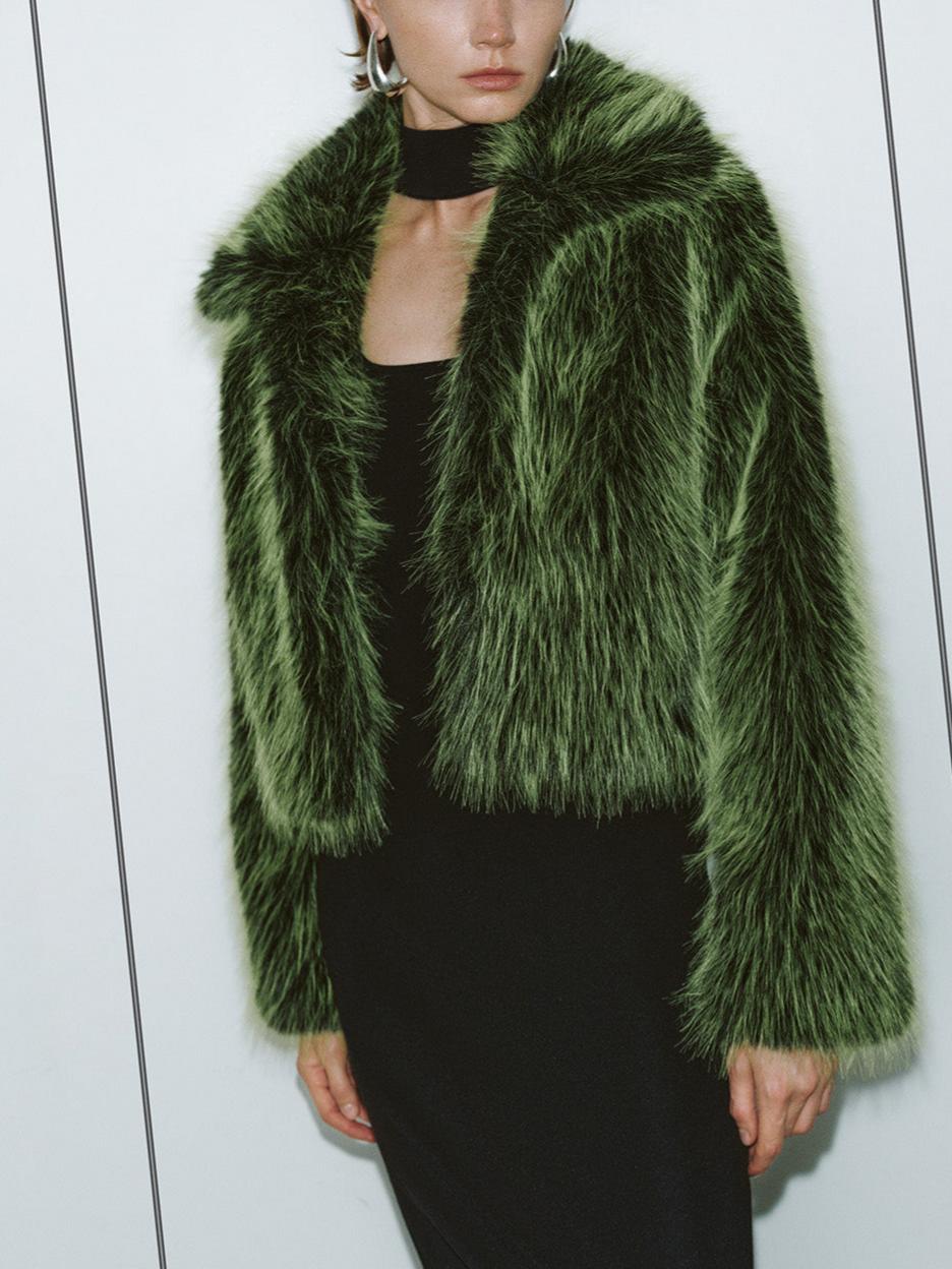 Luxury Faux Fur Cropped Jacket