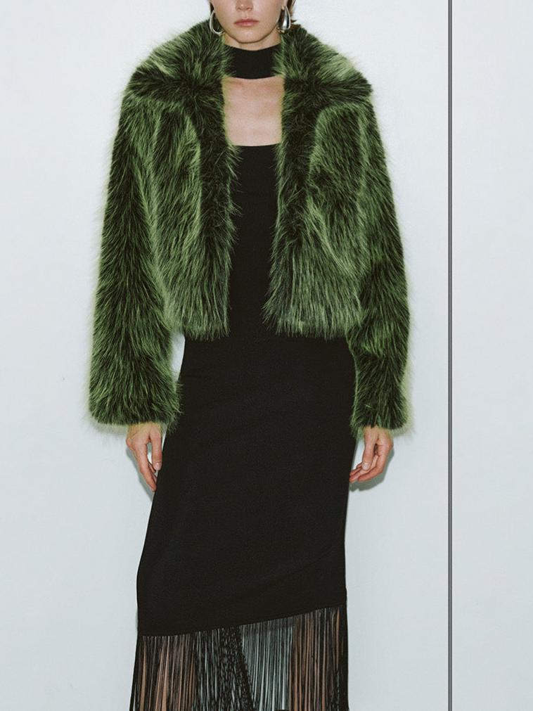 Luxury Faux Fur Cropped Jacket