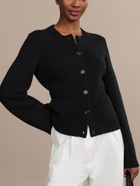 Elegant Button - Front Knit Cardigan