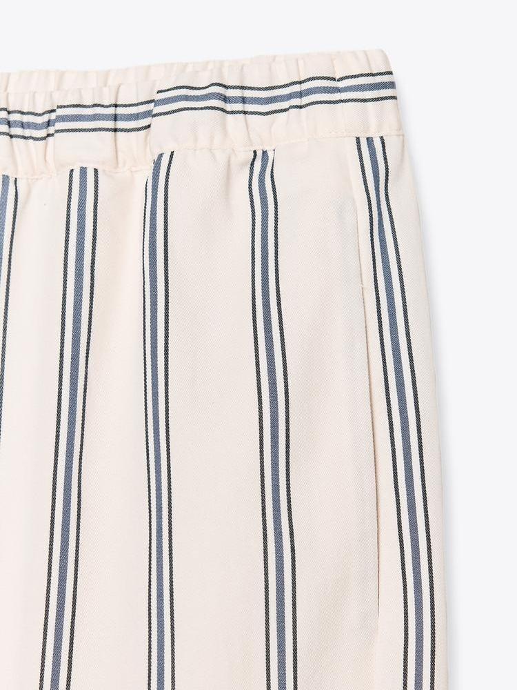 Elegant Wide - Leg Pants with Slim Stripes
