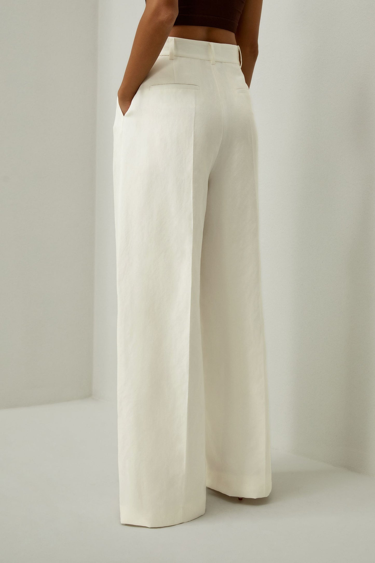 Elegant White Wide - Leg Trousers