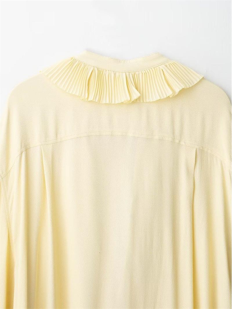 Chic and Elegant Yellow Ruffled Blouse